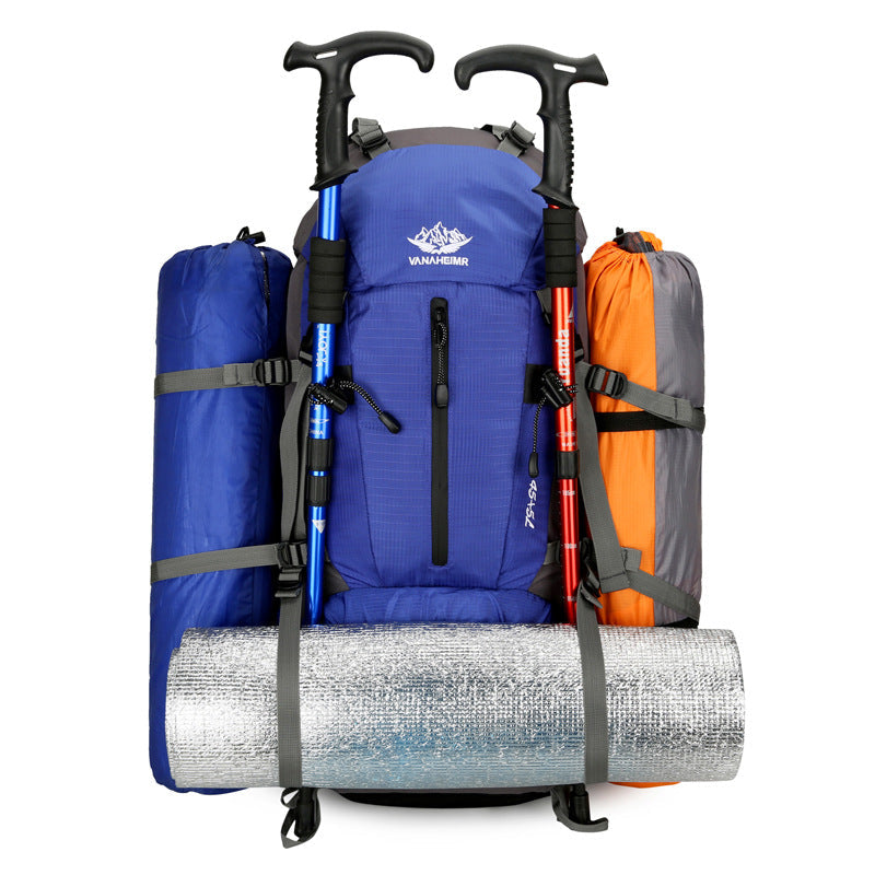 Red Nylon Hiking Backpack - Multifunctional Outdoor Sports Bag