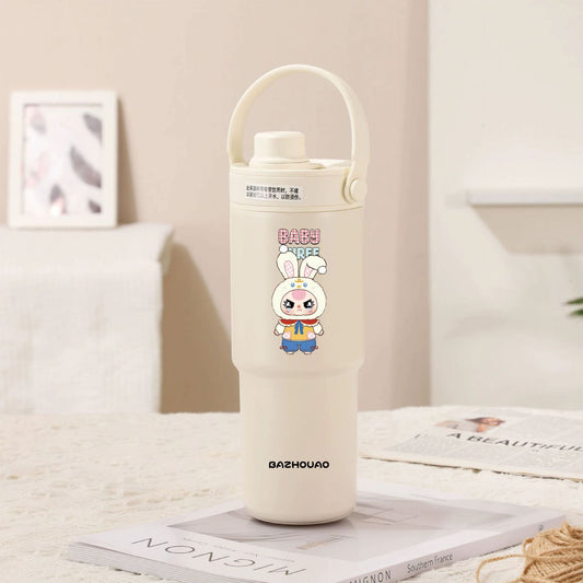 Creamy White - Baby 3 30oz Ceramic-Lined Insulated Tumbler with Handle, 735ml Stainless Steel Travel Mug