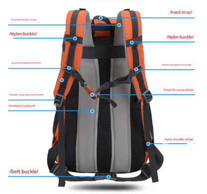 Black 20L Women's Orange Mountaineering Backpack - Water-Resistant