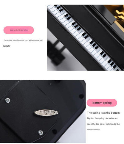 Classical Grand Piano Music Box with Dancing Ballerina(Regular version - black)