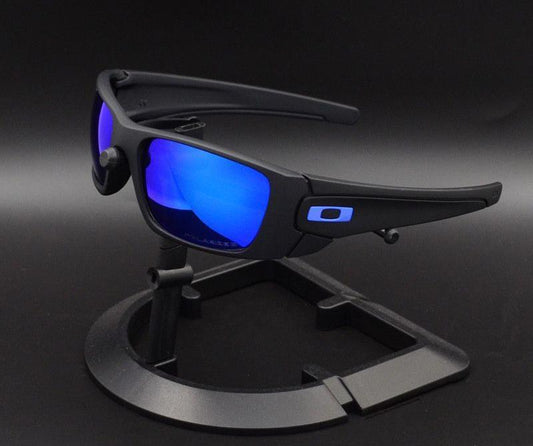 Sport Polarized Sunglasses with UV400 Protection - Multi-Layer Lens Technology(Black frame dark blue film)
