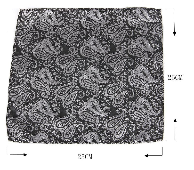 Men's Formal Paisley Ascot Cravat & Pocket Square Set - Adjustable Necktie for Weddings(Ivory White)