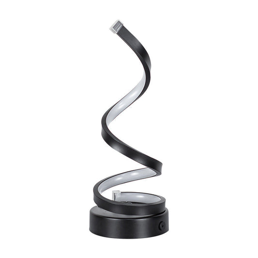 Modern Spiral LED Table Lamp - Dimmable, 3 Light Modes(black)