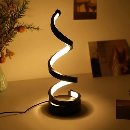 Modern Spiral LED Table Lamp - Dimmable, 3 Light Modes(white)