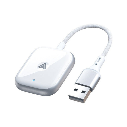 2-in-1 Wireless CarPlay & Android Auto Adapter - Plug & Play Dongle for Cars(Applicable to Android-White)