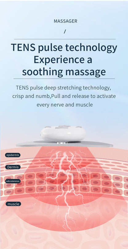 Smart Cervical Spine EMS Massager Sticker with Remote Control & Charging Case - 6 Modes, 16 Strengths(white)