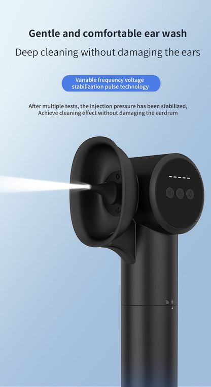 Automatic Electric Ear Wax Removal & Irrigation System - 5 Modes, USB-C, Hot Air Drying(black)