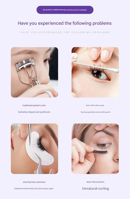 Heated Eyelash Curler with 2 Temperature Controls, Long-Lasting Curl(pink)