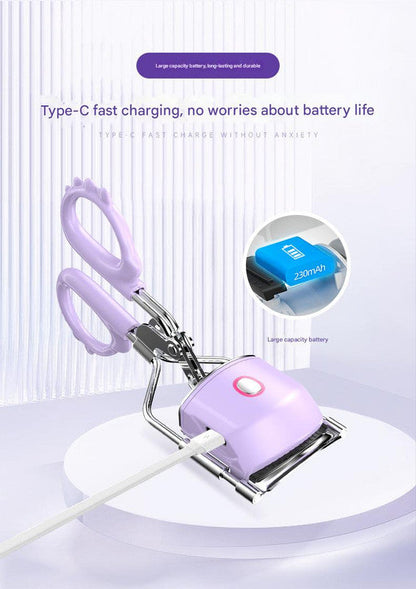 Heated Eyelash Curler with 2 Temperature Controls, Long-Lasting Curl(pink)