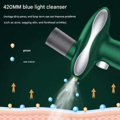 Portable Nano Facial Steamer & Oxygen Sprayer with Red/Blue Light Therapy(green)