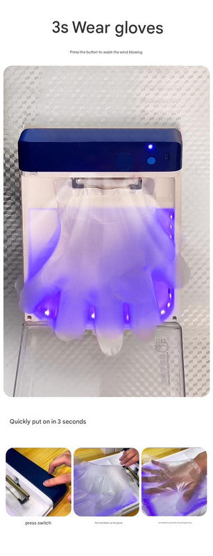 Automatic Disposable Glove Dispenser Machine with UV Sterilization - Quick & Hygienic Gloving,Gloves not included(pink)