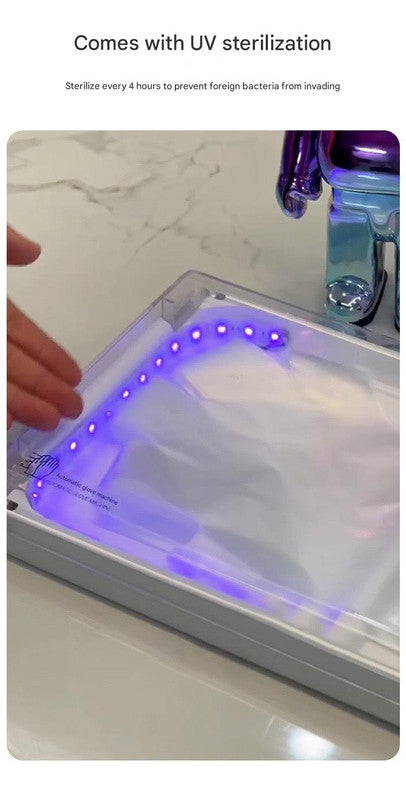 Automatic Disposable Glove Dispenser Machine with UV Sterilization - Quick & Hygienic Gloving,Gloves not included(pink)