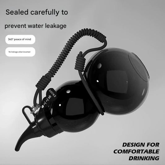 Unique Gourd-Shaped Sports Water Bottle - 800ml Tritan Material, Leakproof with Carry Strap(red)