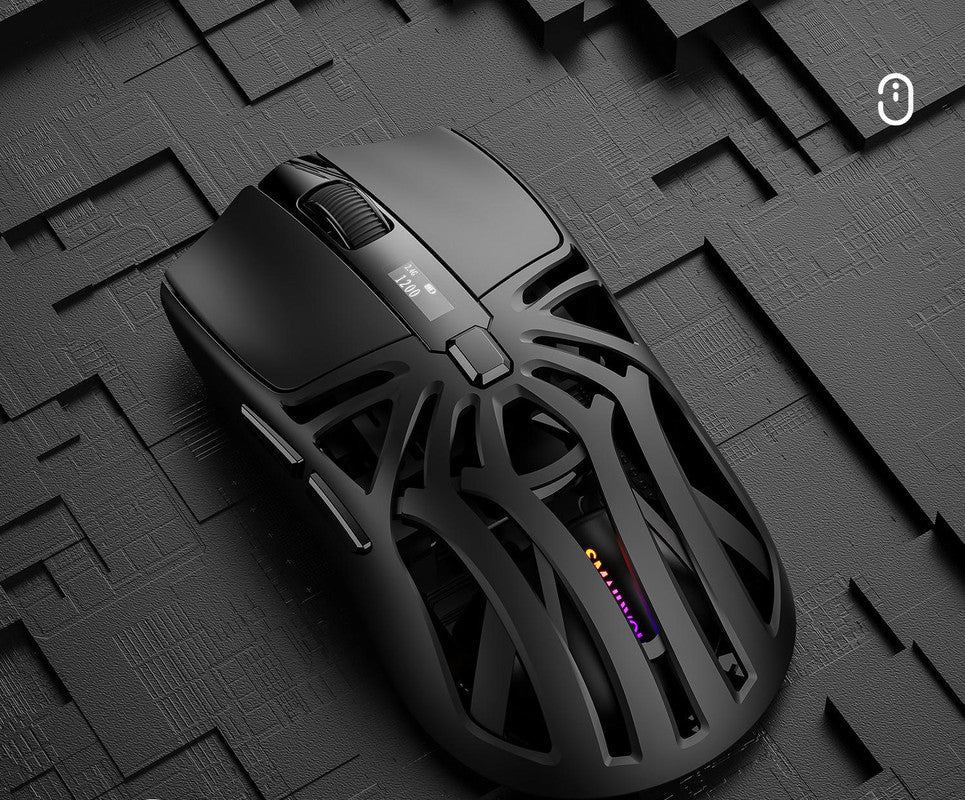 Tri-Mode Wireless Gaming Mouse - 1KHz Polling, 10000 DPI, Digital Display, Lightweight 73g(Black)