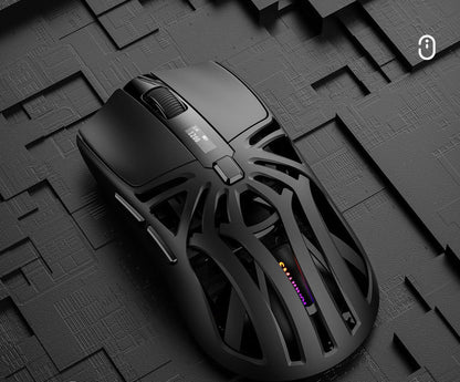 Tri-Mode Wireless Gaming Mouse - 1KHz Polling, 10000 DPI, Digital Display, Lightweight 73g(Black)