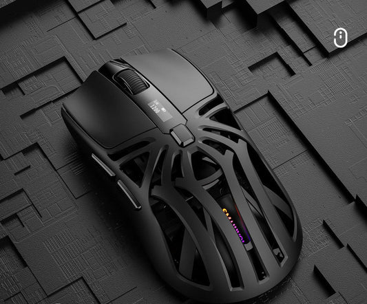 Tri-Mode Wireless Gaming Mouse - 1KHz Polling, 10000 DPI, Digital Display, Lightweight 73g(Black)