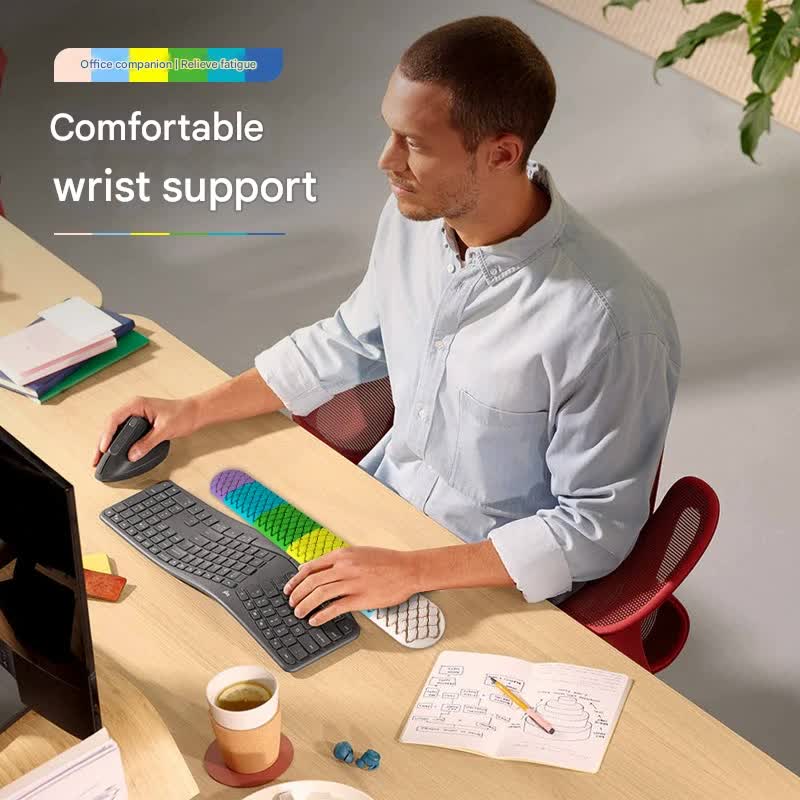 Ergonomic Keyboard & Mouse Wrist Rest Set - Soft Silicone, Non-Slip Base, Comfortable Support(yellow)