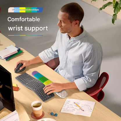 Ergonomic Keyboard & Mouse Wrist Rest Set - Soft Silicone, Non-Slip Base, Comfortable Support(yellow)