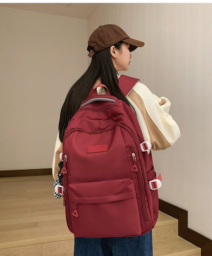 Large Capacity Nylon Backpack - Fits Tablet, A4 Magazines, Umbrella - Multiple Pockets & Adjustable Straps(blue)