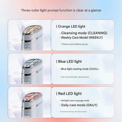 Multi-Function Facial Beauty Device - 6 Modes, 3 Intensity Levels, LED Therapy & Magnetic Charging(red)