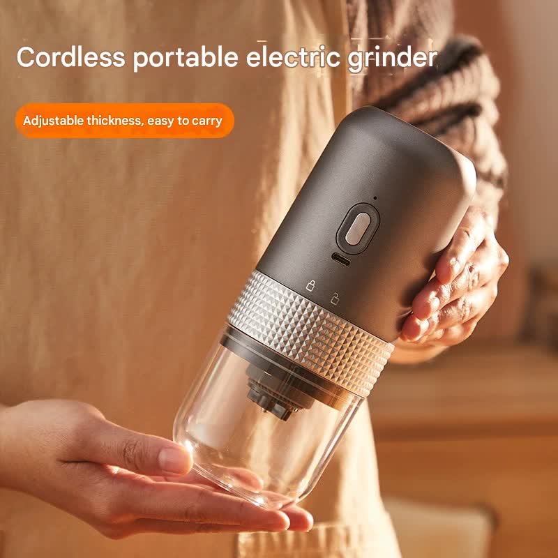 Wireless Portable Electric Coffee Grinder - Adjustable Coarseness, USB-C Rechargeable, One-Touch Operation(white)