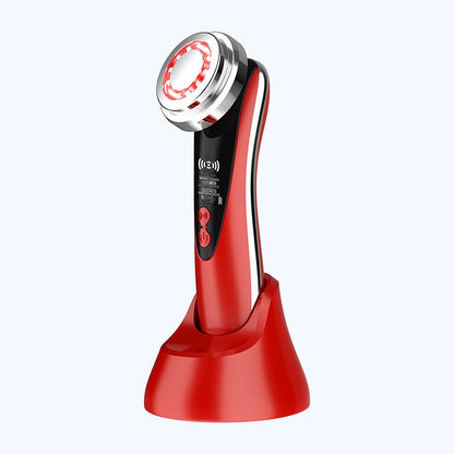 4-in-1 Facial Beauty Device - LED Light Therapy, Warm Lifting, Ion Cleansing & Eye Care(red)