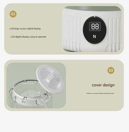 Blue Travel-Friendly Mini Washing Machine - USB Powered, Automatic, for Small Loads