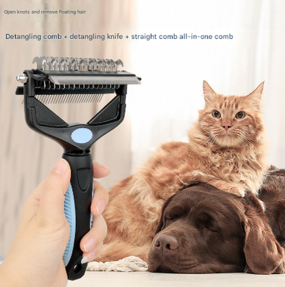 Pink and Black Professional 3-in-1 Pet Grooming Tool - Dematting Rake, Deshedding Comb & Finishing Brush for Dogs & Cats
