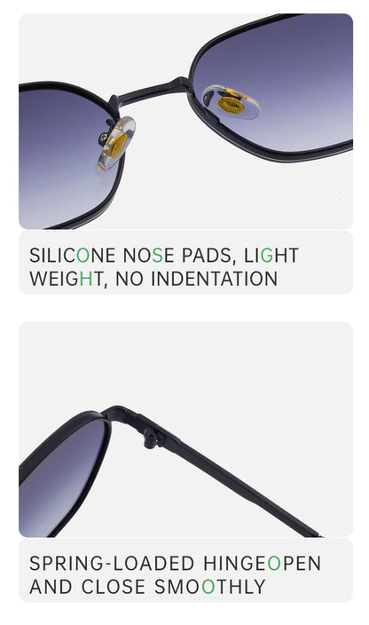 Pink Brown Gradient Lenses Chic Oval Sunglasses for Women - UV400 Protection Lightweight Metal Frame, Comfortable Design