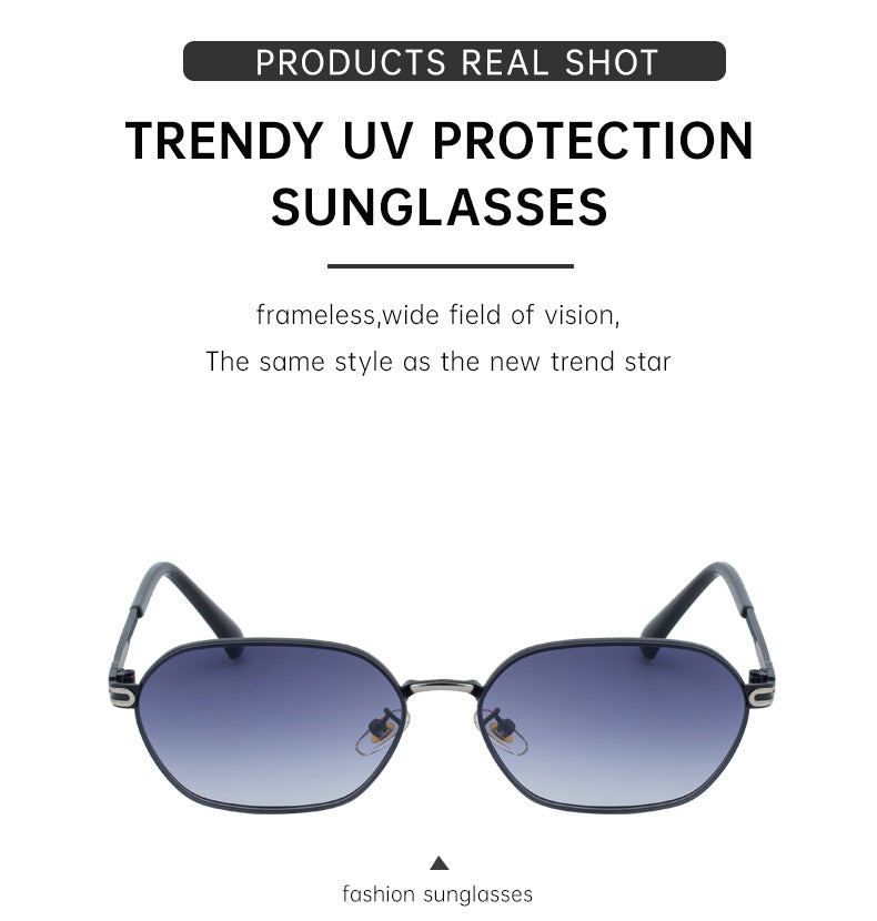 Green Gradient Lenses Chic Oval Sunglasses for Women - UV400 Protection Lightweight Metal Frame, Comfortable Design