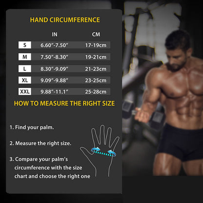 Size L Green Heavy Duty Workout Gloves with Wrist Support - Anti-Slip Gel Padded Gym Gloves for Weightlifting, Training & Fitness