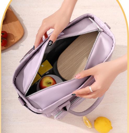 Purple Chic Insulated Lunch Tote Bag - 11L Large Capacity Cooler for Work, Picnic & Travel - Durable Oxford Fabric