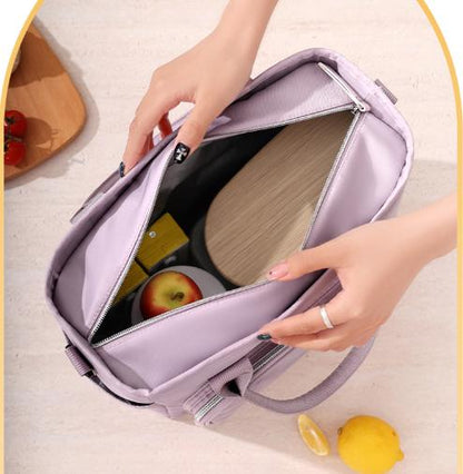 Purple Chic Insulated Lunch Tote Bag - 11L Large Capacity Cooler for Work, Picnic & Travel - Durable Oxford Fabric
