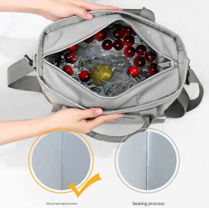 Green Chic Insulated Lunch Tote Bag - 11L Large Capacity Cooler for Work, Picnic & Travel - Durable Oxford Fabric
