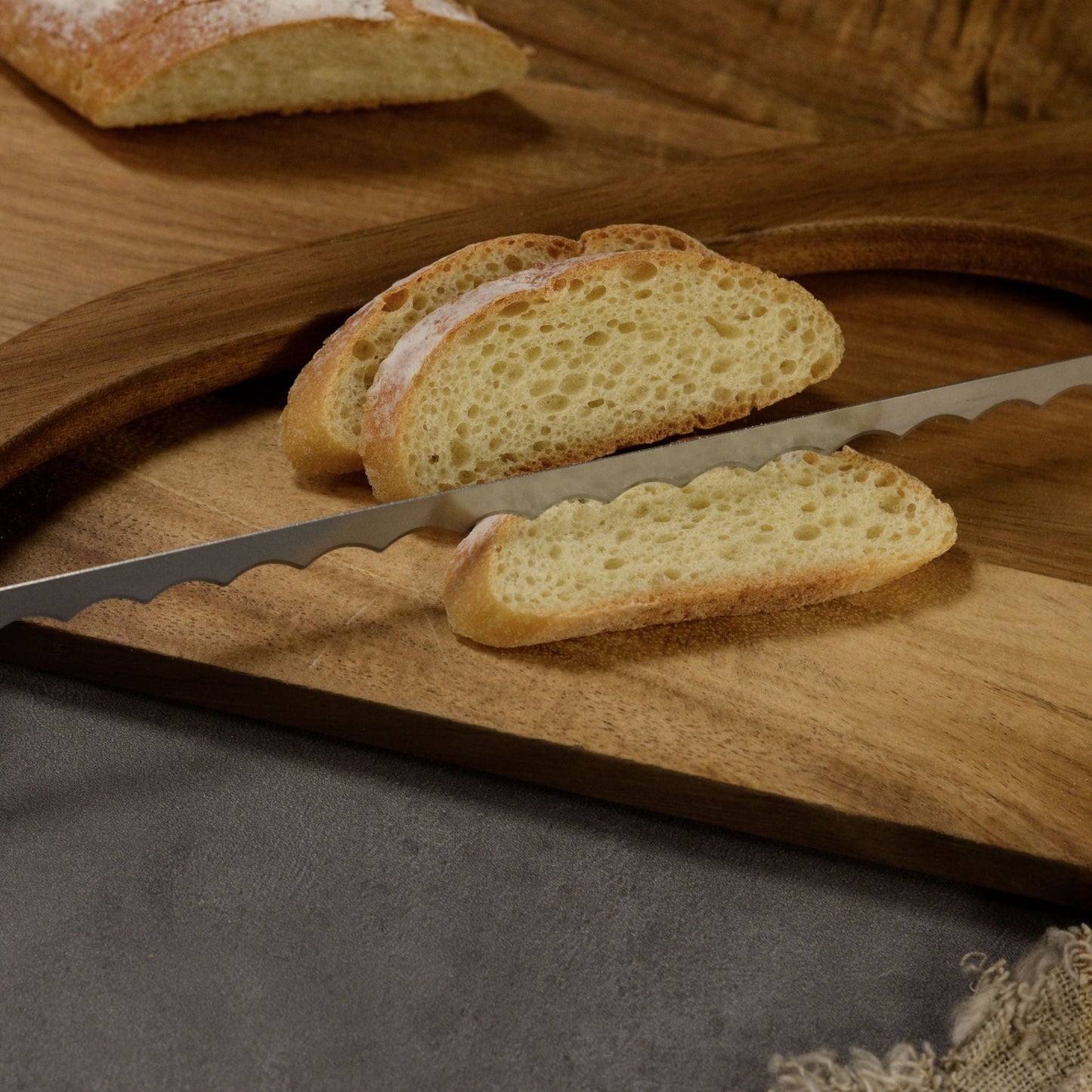 2 Pcs Brown Artisan Wooden Bread Bow Knife - Serrated Stainless Steel Slicer for Effortless Crumb-Free Cutting