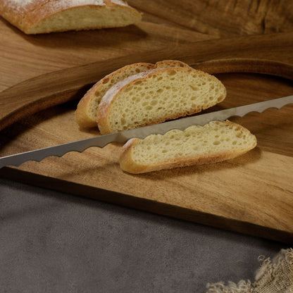 2 Pcs Brown Artisan Wooden Bread Bow Knife - Serrated Stainless Steel Slicer for Effortless Crumb-Free Cutting