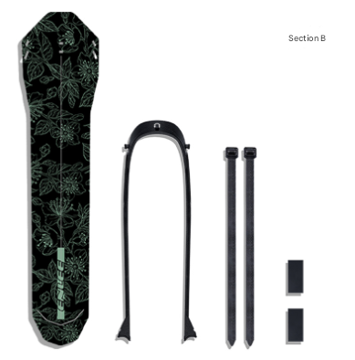 Style B Black and Green Lightweight Bicycle Rear Mudguard - Adjustable PP5 Fender for MTB, Road & Folding Bikes (NOT for V-Brakes)