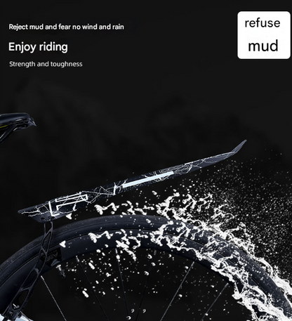 Style B Black and Green Lightweight Bicycle Rear Mudguard - Adjustable PP5 Fender for MTB, Road & Folding Bikes (NOT for V-Brakes)