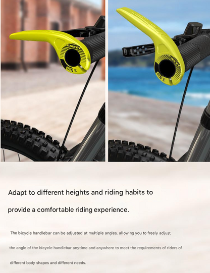 Fluorescent Yellow Ultralight Ergonomic Bike Bar Ends - High-Strength Composite Horn Grips (22.2mm)