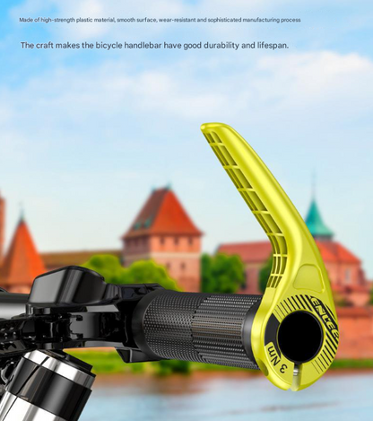 Fluorescent Yellow Ultralight Ergonomic Bike Bar Ends - High-Strength Composite Horn Grips (22.2mm)