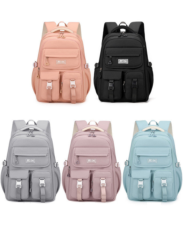 Light Blue Large Capacity Waterproof Student Backpack - Fits 15-Inch Laptop, Multi-Pocket Travel Daypack