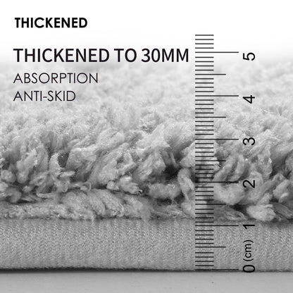 White Ultra Absorbent Plush Bath Mat - Non-Slip Bathroom Rug with Innovative Foot Drying Pocket