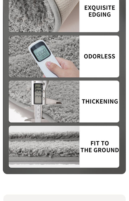 Green Ultra Absorbent Plush Bath Mat - Non-Slip Bathroom Rug with Innovative Foot Drying Pocket