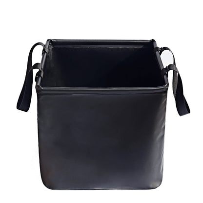 Black 25L Collapsible Bucket - Heavy-Duty PVC Waterproof Folding Pail for Fishing, Camping & Car Washing