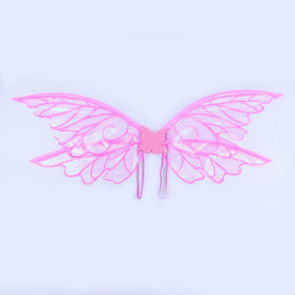 Pink Enchanting Iridescent Fairy Wings - Sparkle Butterfly Elf Wings for Costume Parties, Cosplay & Dress-Up Fun