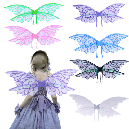 Pink Enchanting Iridescent Fairy Wings - Sparkle Butterfly Elf Wings for Costume Parties, Cosplay & Dress-Up Fun