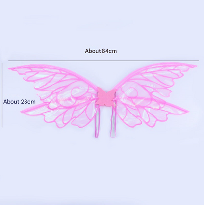Pink Enchanting Iridescent Fairy Wings - Sparkle Butterfly Elf Wings for Costume Parties, Cosplay & Dress-Up Fun