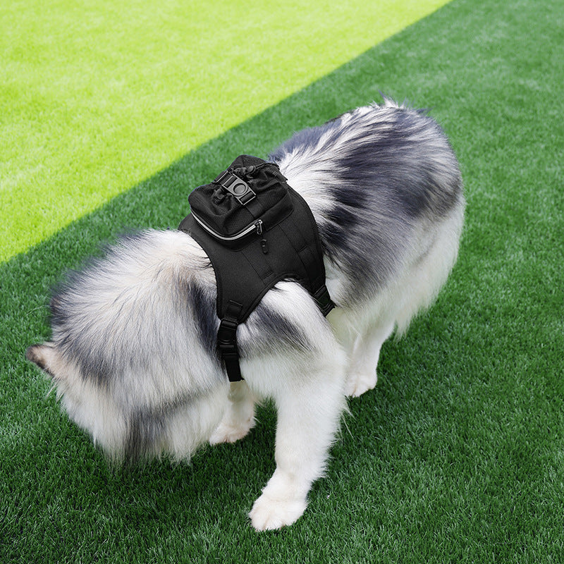 Size S Black Ultimate Dog Harness Vest with Backpack - Padded, Reflective & Adjustable for Medium Sized Dogs