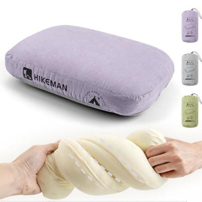 Grey Reversible Memory Foam Travel Pillow - All-Season Comfort Neck Support for Deep Sleep & Portability