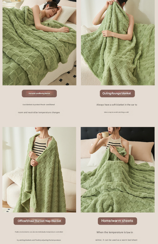 200*230CM Pink Ultra-Soft Waffle Textured Plush Fleece Blanket - Large Cozy All-Season Throw for Bed & Sofa